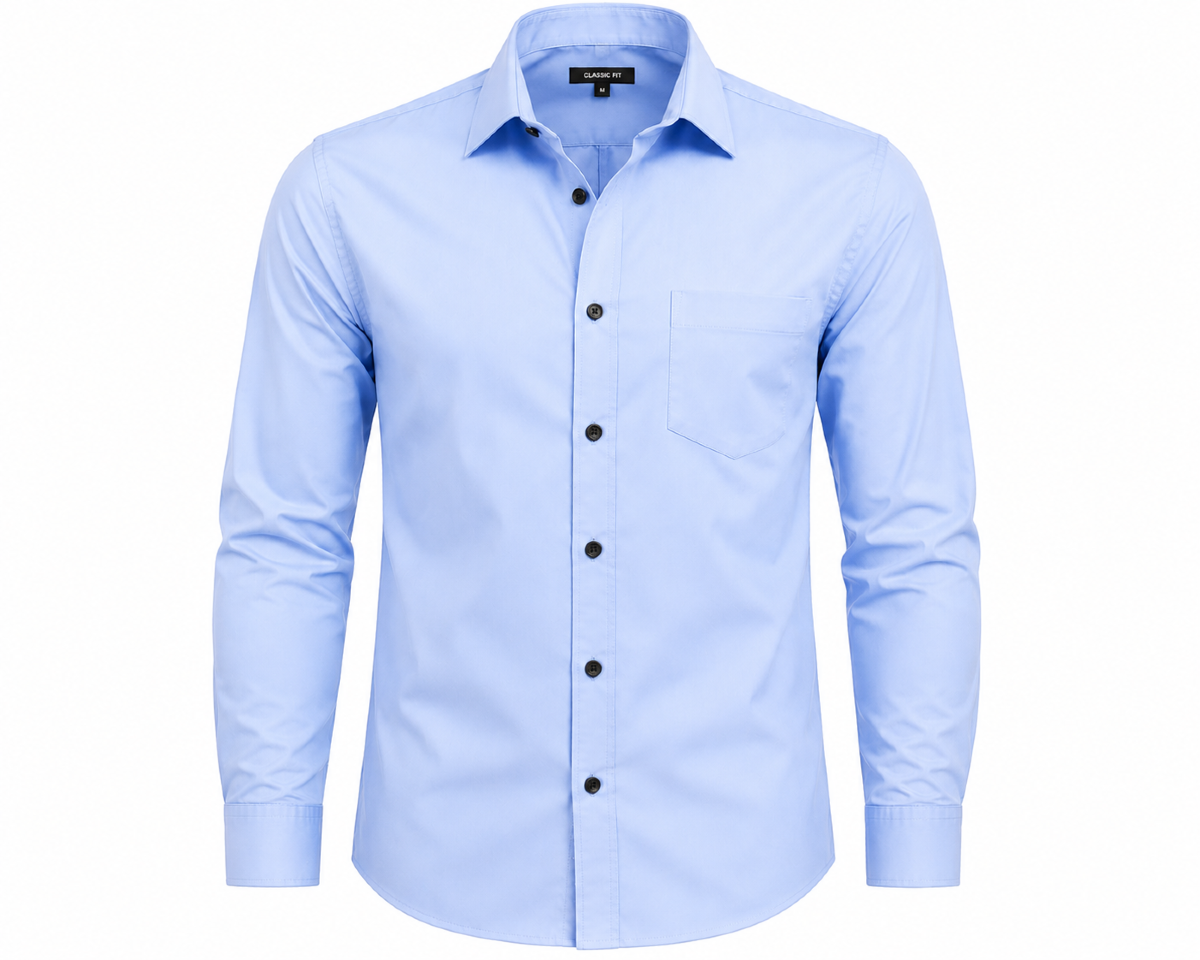 Classic Light Blue Full Sleeve Cotton Shirt for Men